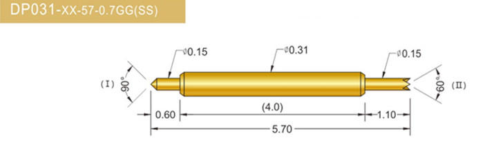 031雙頭探針、BGA雙頭測試針、雙向彈簧探針、帶彈簧雙頭針、雙頭針圖片